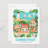 Connecticut de Grondwet Staat VS Reizen Briefkaart (Voorkant / Achterkant)