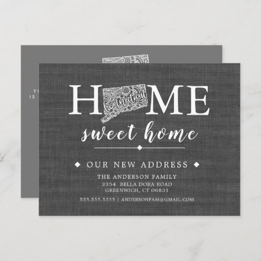 CONNECTICUT Faire-part de transfert d'état carte p (Devant / Derrière)