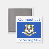Connecticut Flag Magnet Magneet (Voorkant / Achterkant)