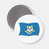 Connecticut Flag Magnet Magneet (Voorkant / Achterkant)