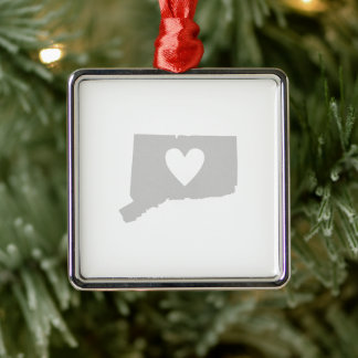 Connecticut Grijs met Heart Gray Nutmegger Metalen Ornament