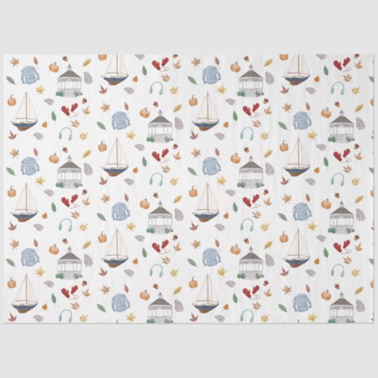 Connecticut Herfst in New England Tissuepapier (Voorkant)