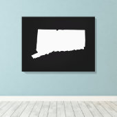 Connecticut in wit en zwart canvas afdruk (Insitu (Houten vloer))