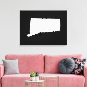 Connecticut in wit en zwart canvas afdruk (Insitu (Woonkamer))