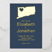 Connecticut kaart bestemming bruiloft (Voorkant)