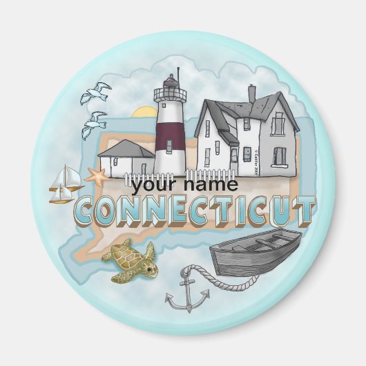 Connecticut Lighthouse magneet (Voorkant)