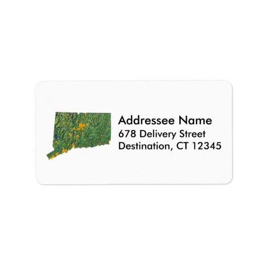 Connecticut Map-adreslabel Etiket (Voorkant)