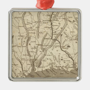Connecticut Map door Arrowsmith Metalen Ornament