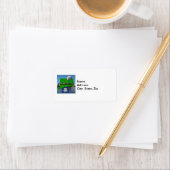 Connecticut' Map, Tekst, Faux Quarter, Vlagruimte Etiket (Insitu)