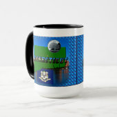 Connecticut' Map, Tekst, Faux Quarter, Vlagruimte Mok (Voorkant links)