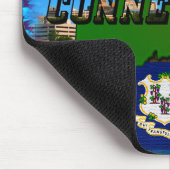 Connecticut' Map, Tekst, Faux Quarter, Vlagruimte Muismat (Hoek)