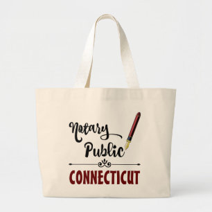Connecticut Notarische openbare pen Grote Tote Bag