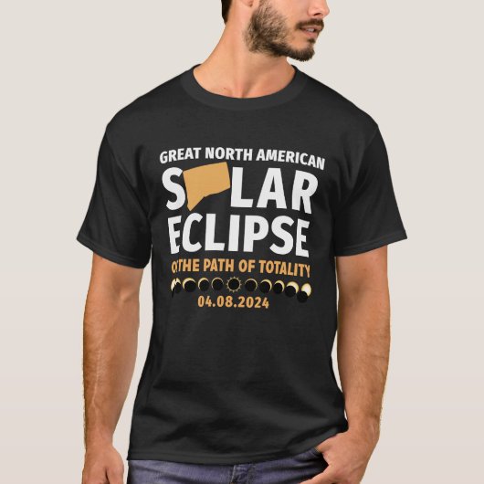 Connecticut On The Path Of Totality Solar Eclipse T-shirt (Voorkant)