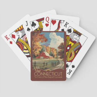 Connecticut Platteland Reizen Kunst Vintage Pokerkaarten