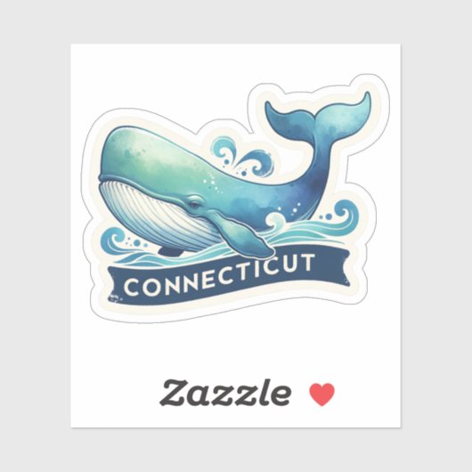Connecticut, potvis, sticker (Vel)