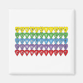 Connecticut Rainbow Hearts Patroon Magneet (Voorkant)