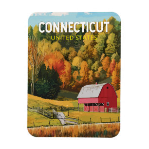 Connecticut Reis Kunst Vintage Magneet