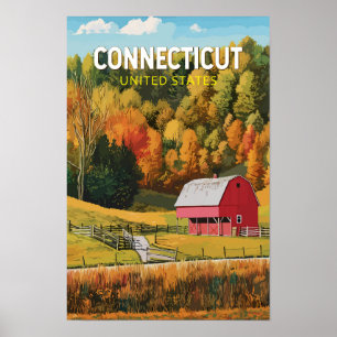 Connecticut Reis Kunst Vintage Poster