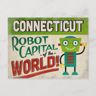 Connecticut Robot - Funny  Briefkaart