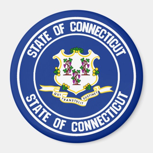 Connecticut Round Embleem Magneet (Voorkant)