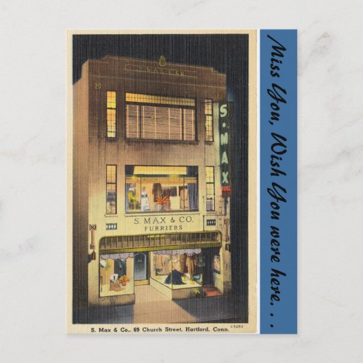 Connecticut, S. Max & Co. Briefkaart (Voorkant)