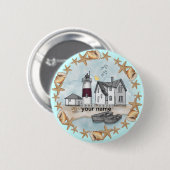 Connecticut Shells Lighthouse Ronde Button 5,7 Cm (Voorkant /achterkant)