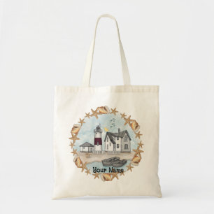 Connecticut Shells Lighthouse Tote Bag