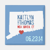 Connecticut Sla de datum op -  stad Magneet (Voorkant)