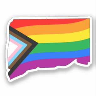 Connecticut Staats Trots LGBTQ Voortgang Trots Sticker
