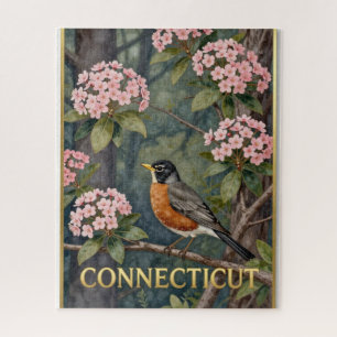 Connecticut Staatsvogel & Berglaurier Natuur Legpuzzel