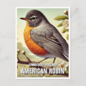 Connecticut State Bird Amerikaanse Robin Briefkaart (Voorkant)