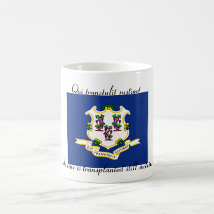 Connecticut State Flag en Motto 11 oz Mok