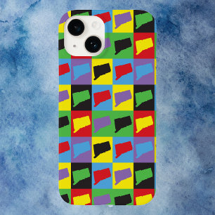 Connecticut State Pop Art Pattern Case-Mate iPhone 14 Hoesje