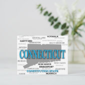 Connecticut State Pride Map Silhouette Briefkaart (Staand voorkant)