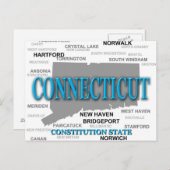 Connecticut State Pride Map Silhouette Briefkaart (Voorkant / Achterkant)