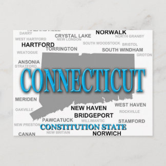Connecticut State Pride Map Silhouette Briefkaart