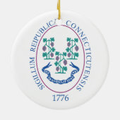 Connecticut-teken Keramisch Ornament (Achterkant)