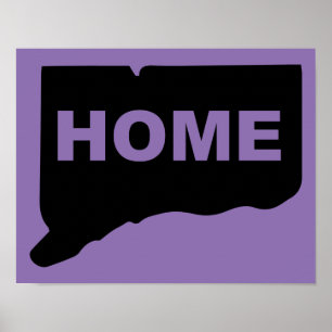 Connecticut Thuis Weg Van Poster Bord