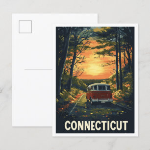 Connecticut USA Kunst Vintage Reizen Briefkaart