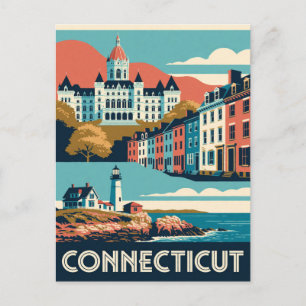 Connecticut USA New England Kust Historische Reis Briefkaart