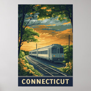 Connecticut Verenigde Staten Illustratie Reizen Poster
