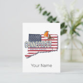 Connecticut Verenigde Staten retro state kaart (Staand voorkant)
