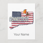Connecticut Verenigde Staten retro state kaart (Voorkant)