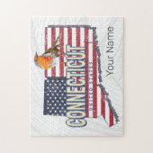 Connecticut Verenigde Staten retro state kaart  Legpuzzel (Verticaal)