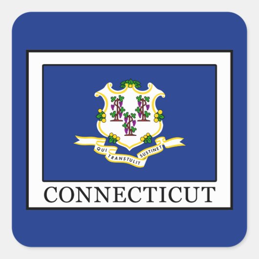 Connecticut Vierkante Sticker (Voorkant)