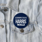 Connecticut voor Harris Walz Ronde Button 7,6 Cm (In situ)