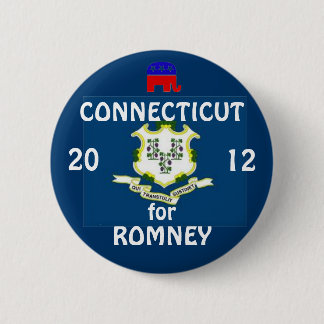 Connecticut voor Romney 2012 Ronde Button 5,7 Cm