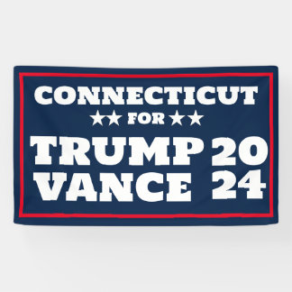 Connecticut voor Trump Vance 2024 Banner