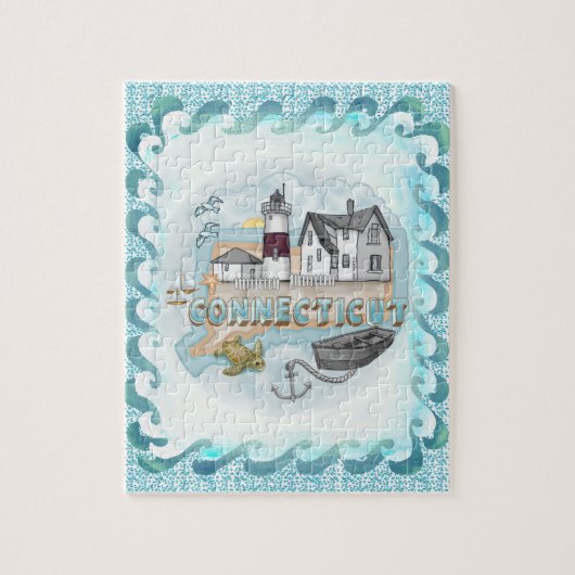 Connecticut vuurtoren legpuzzel (Verticaal)
