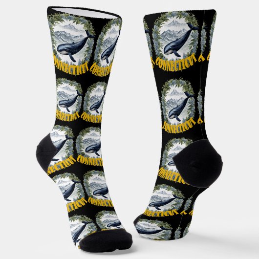 Connecticut Whale With Mountain Laurel Sokken (Gebogen)